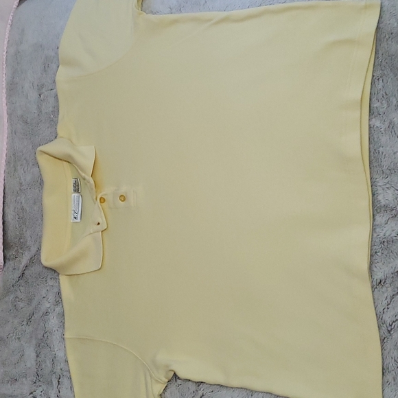 KENNETH TOO! K.T. Classics Womens Yellow 3-button Sport Golf Tennis Shirt-Sz L - Picture 1 of 10